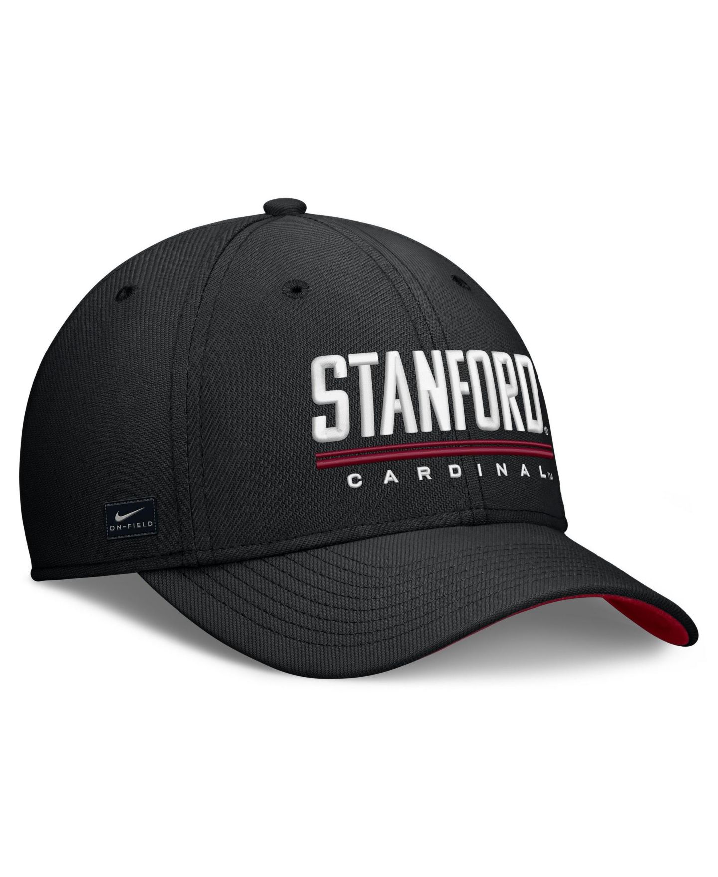 Мужской головной убор Nike Black Stanford Cardinal Game Day Rise Swooshflex Hat — фото 3