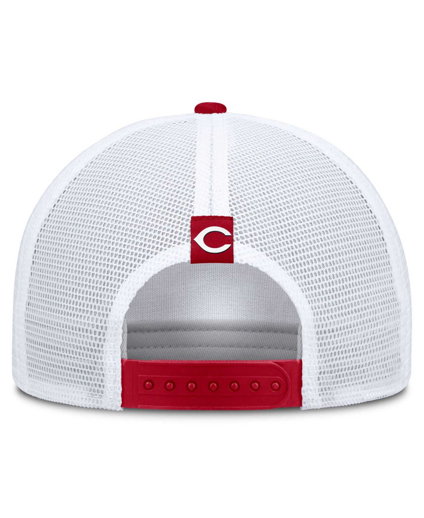Мужская кепка Nike Khaki/Red Cincinnati Reds Rise A-Frame Trucker Adjustable Hat — фото 4