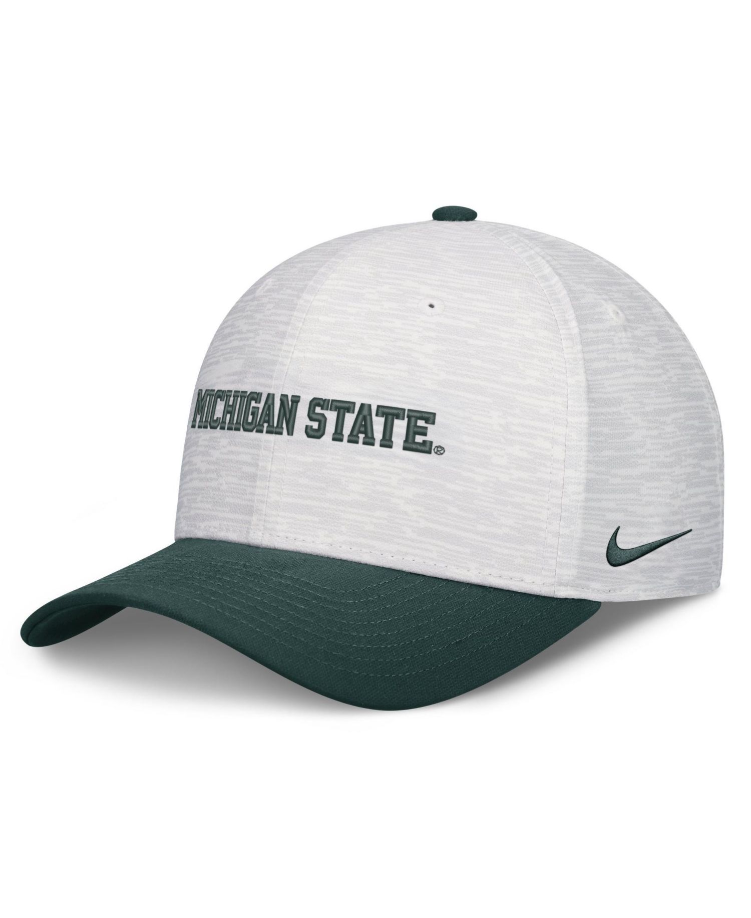 Men's and Women's White/Green Michigan State Spartans Primetime Rise Adjustable Hat