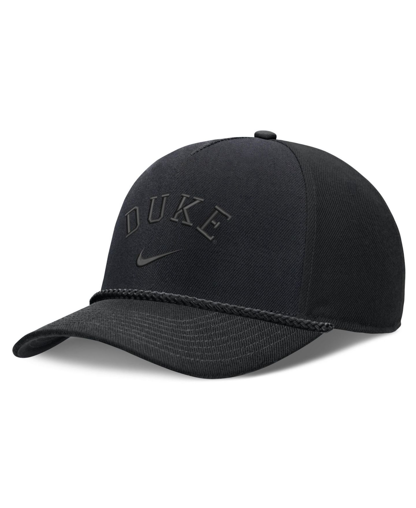 Кепка Nike Black Duke Blue Devils Campus Prep Tonal Rope Rise 5-Panel Adjustable Hat — фото 1