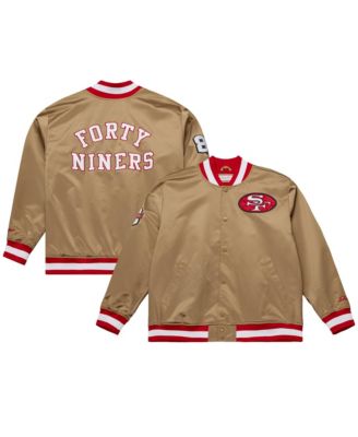 Men's Mitchell Ness Gold San Francisco 49ers 80th Anniversary Heavyweight Satin Full-snap Jacket