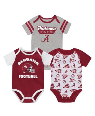 Baby Boys and Girls Crimson Alabama Crimson Tide Star Player Three-Piece Bodysuit Set