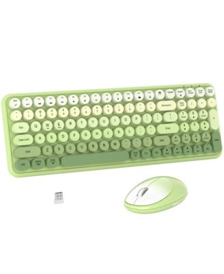 Retro Typewriter Style Wireless Keyboard Mouse Combo Clicky Feel 2.4GHz