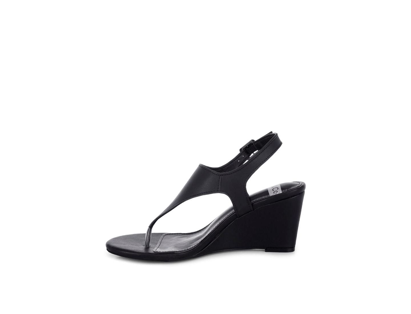 Женские сандалии Rag & Co Wami Real Leather Wedge Heel, цвет: Чёрный мягкий кожаный — фото 4