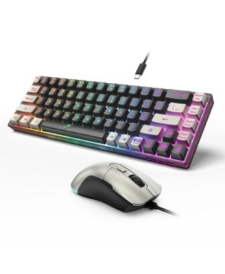 65 Percent Compact Wired RGB Backlit Gaming Keyboard Mouse Combo