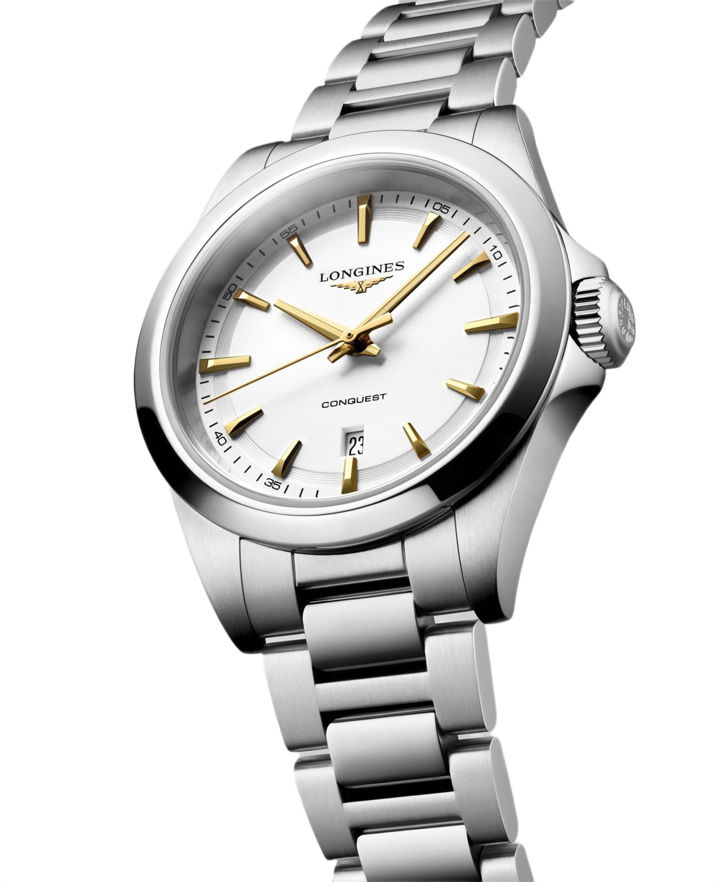 Женские часы Longines Conquest, серебристый стальной ремешок, 30 мм — фото 3