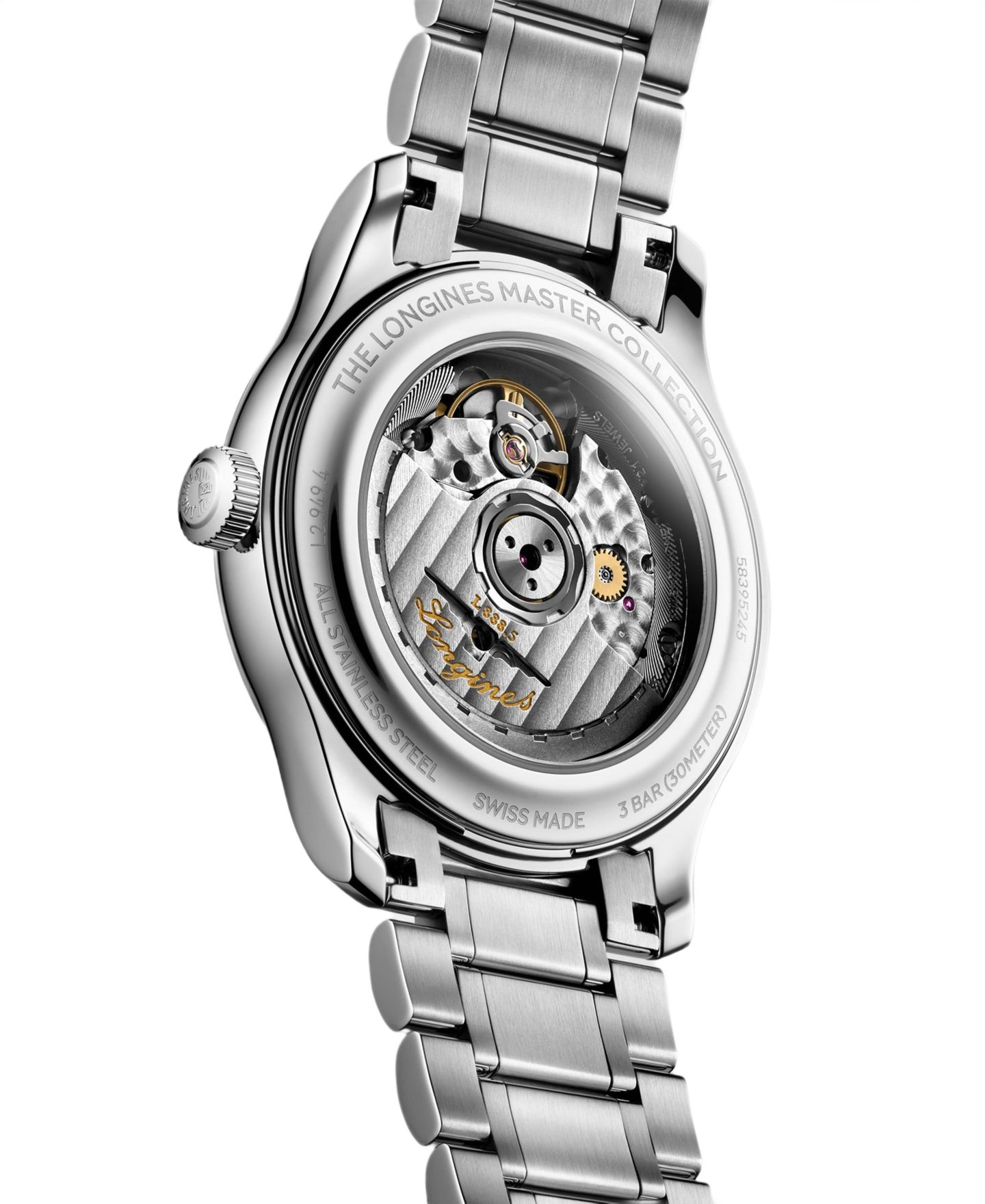 Мужские часы Longines Master Collection Silver Stainless Steel Strap Watch 39mm — фото 2