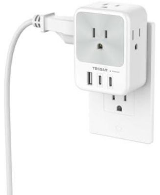 Wall Outlet Extender with 2 USB C, 1875W for Home, Office and Travel