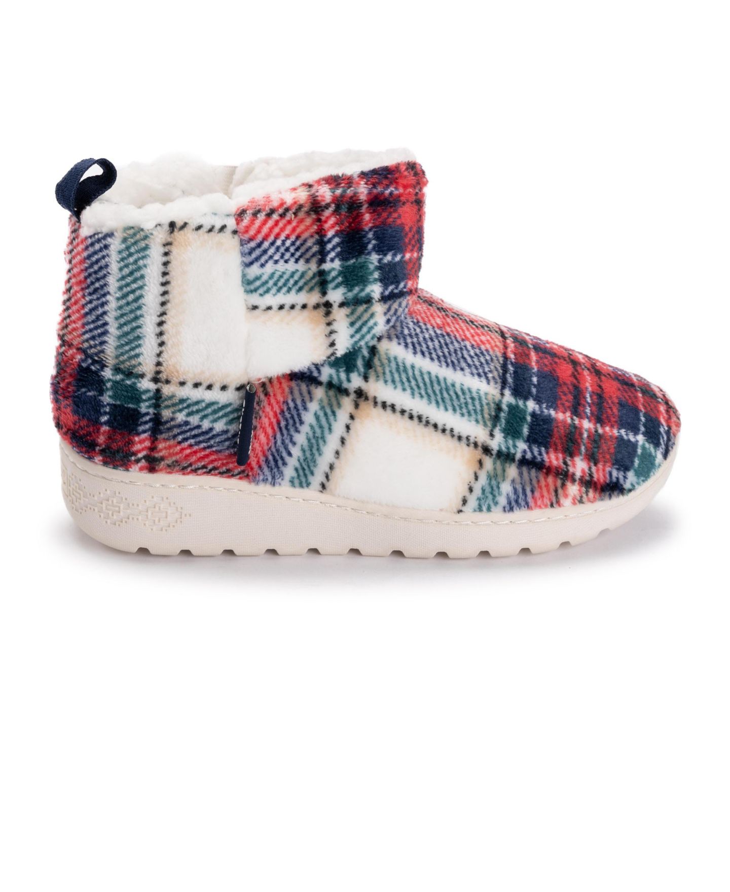 Женские тапочки MUK LUKS Avery Ann Bootie Contour Slippers, цвет: Слоновая кость клетчатый — фото 7