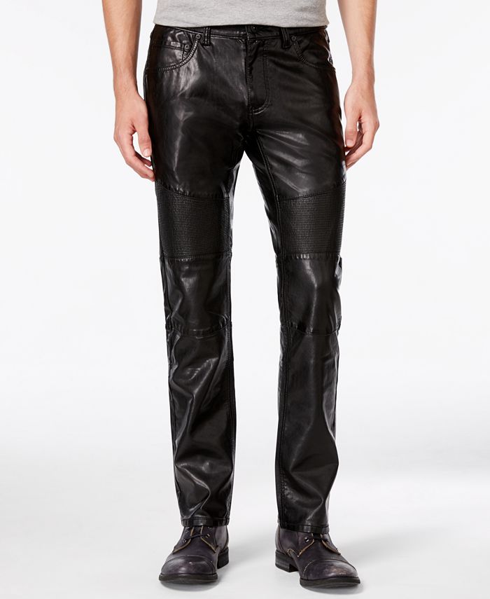 Men's Stretch Slim Fit Faux Leather Pants