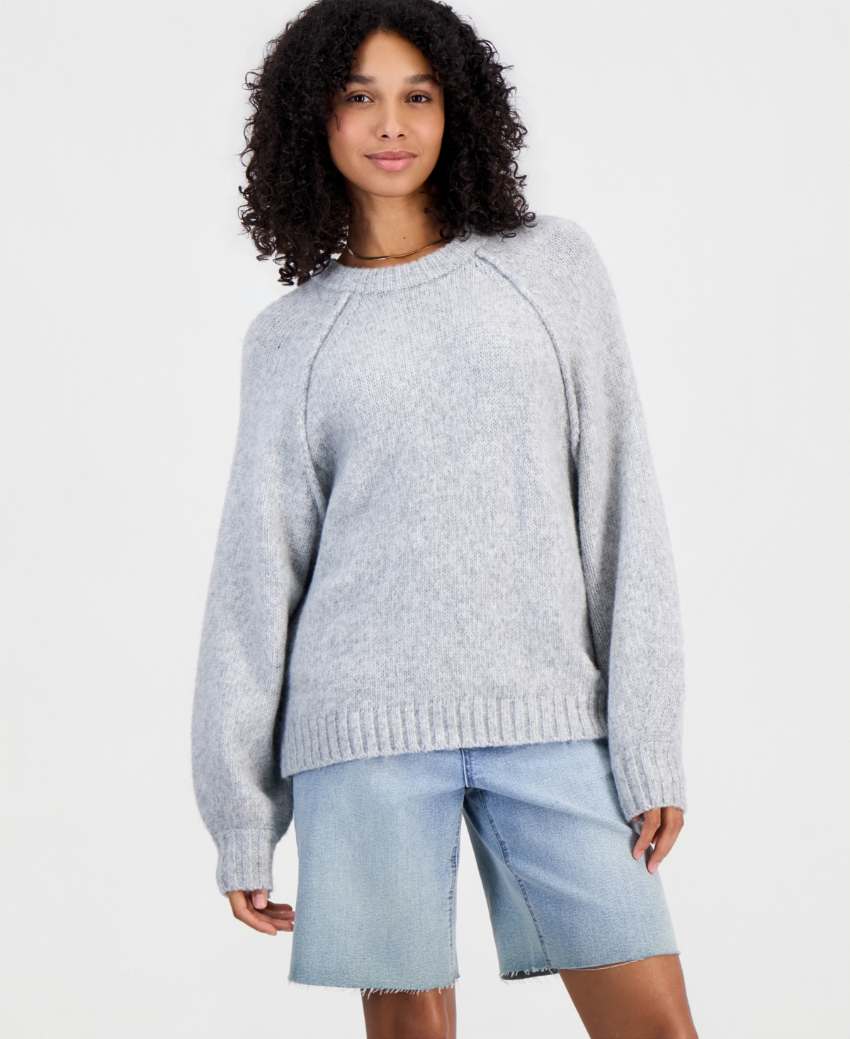 And Now This Women's Raglan Slouchy Crew Sweater, Macy's Exclusive