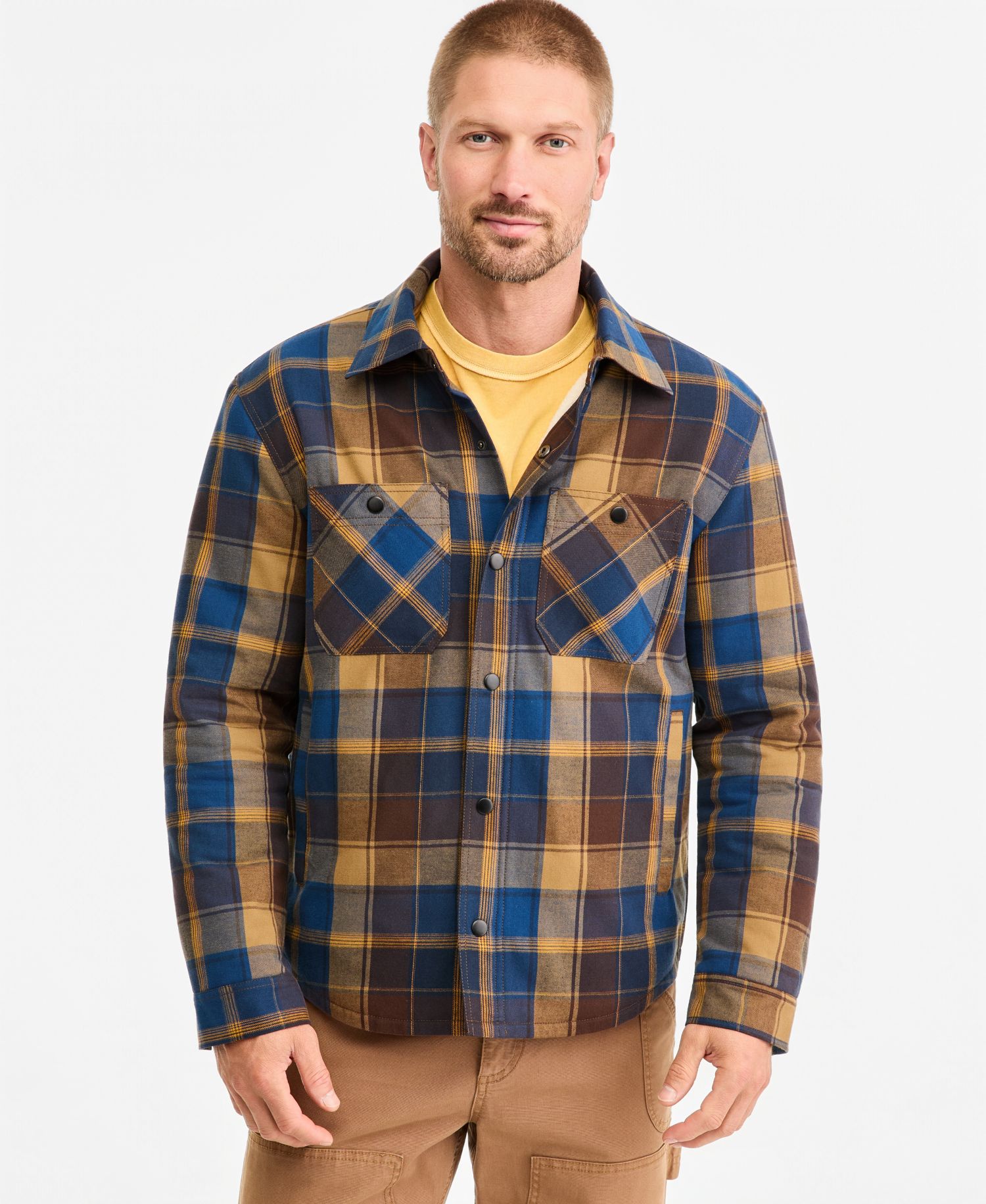 Men's Plaid Regular-Fit Shirt Jacket