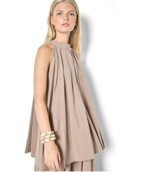 Женский топ Apricot Pleat Detail Tunic Top, цвет: Серо-бежевый
