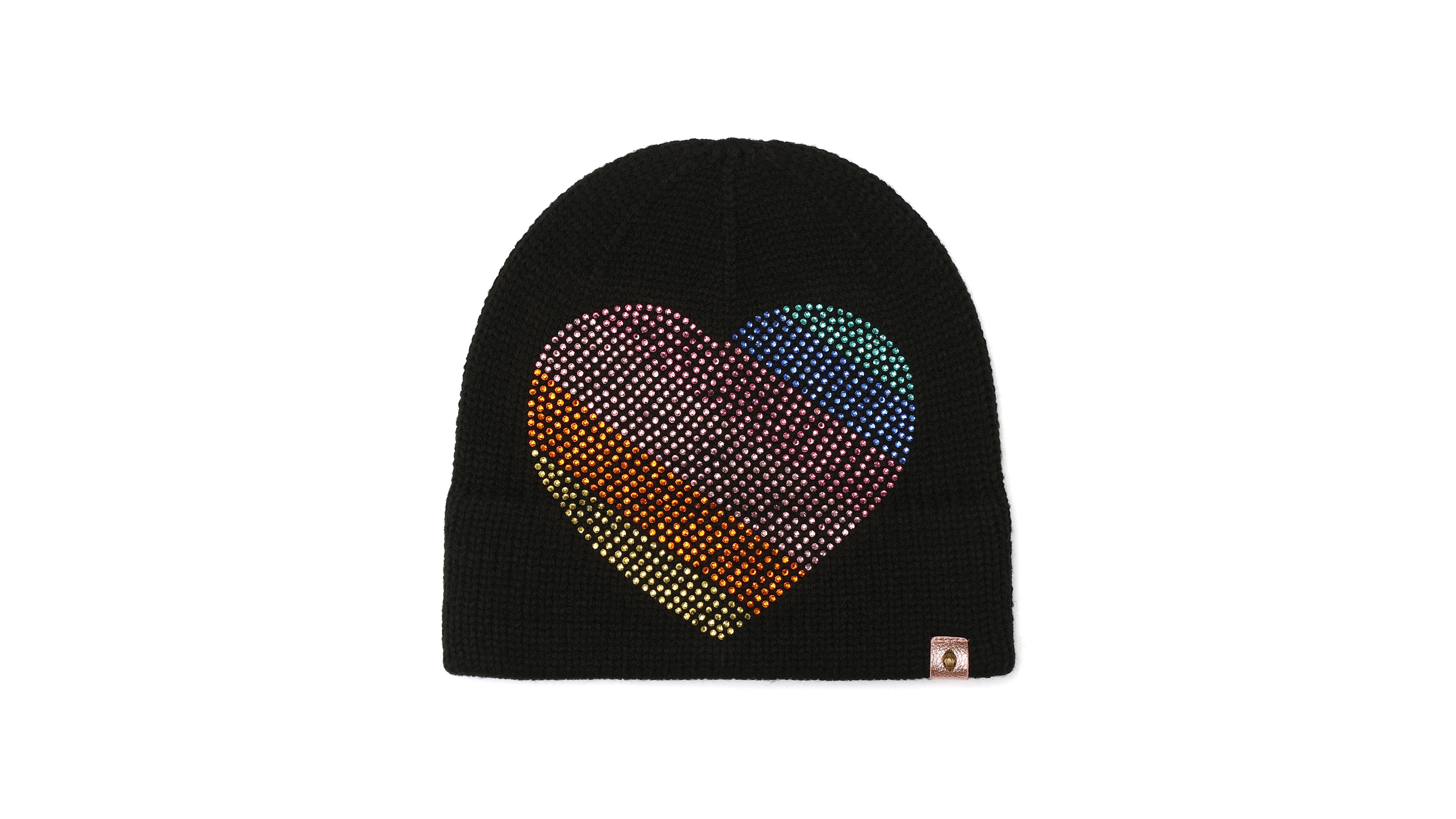 Kurt Geiger Hotfix Rainbow Heart Knit Beanie