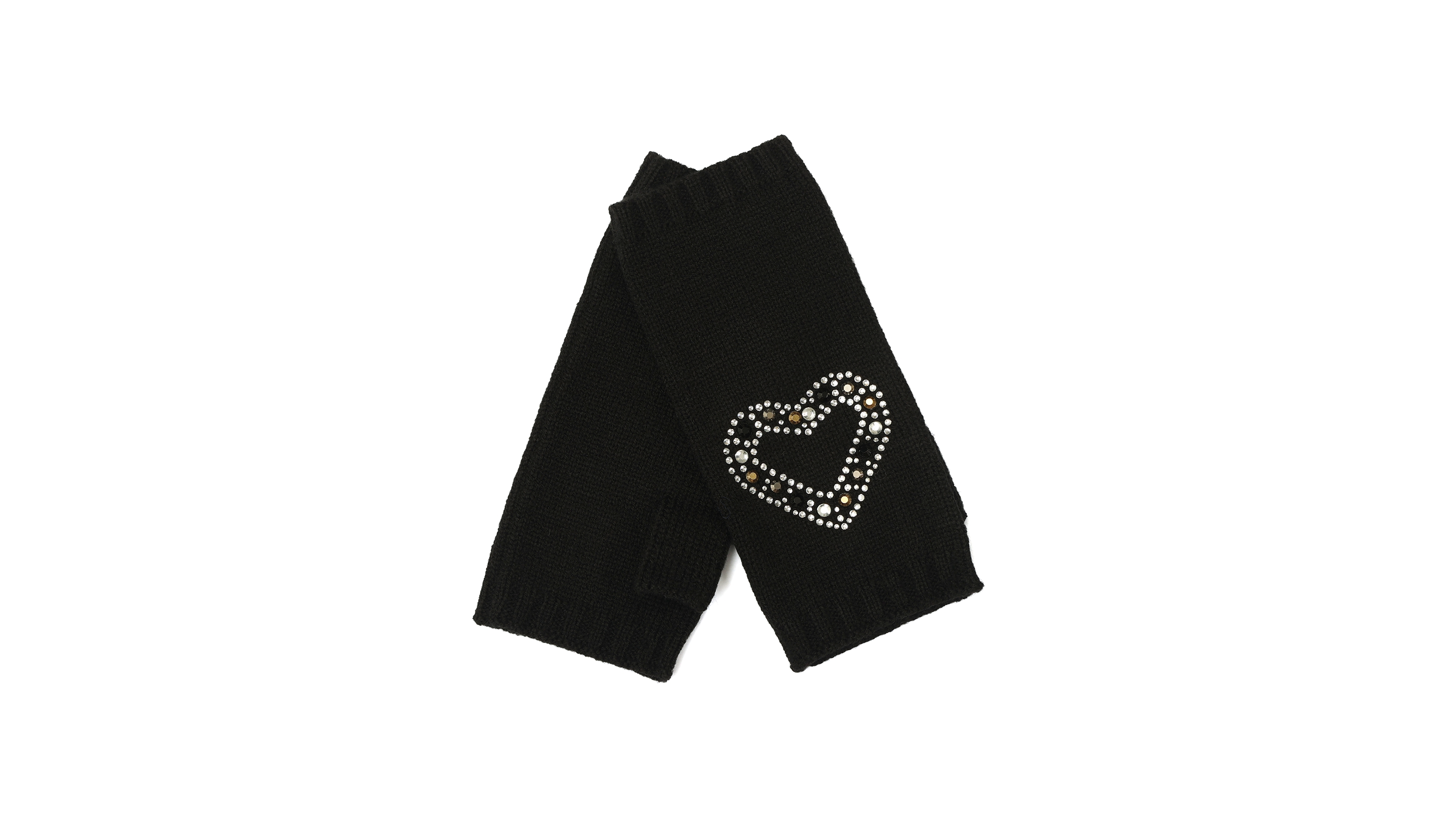 Kurt Geiger Women's Hotfix Heart Fingerless Gloves