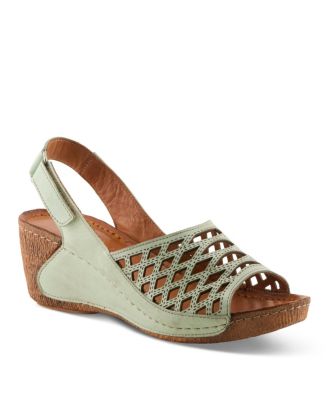 Women's Denair Wedge Slingback with Leather Upper