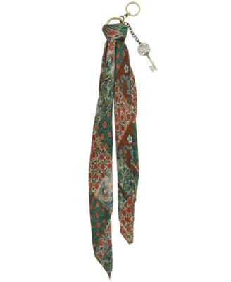 Square Scarf with Key Hang Off Nordic Patchwork Bag Charm