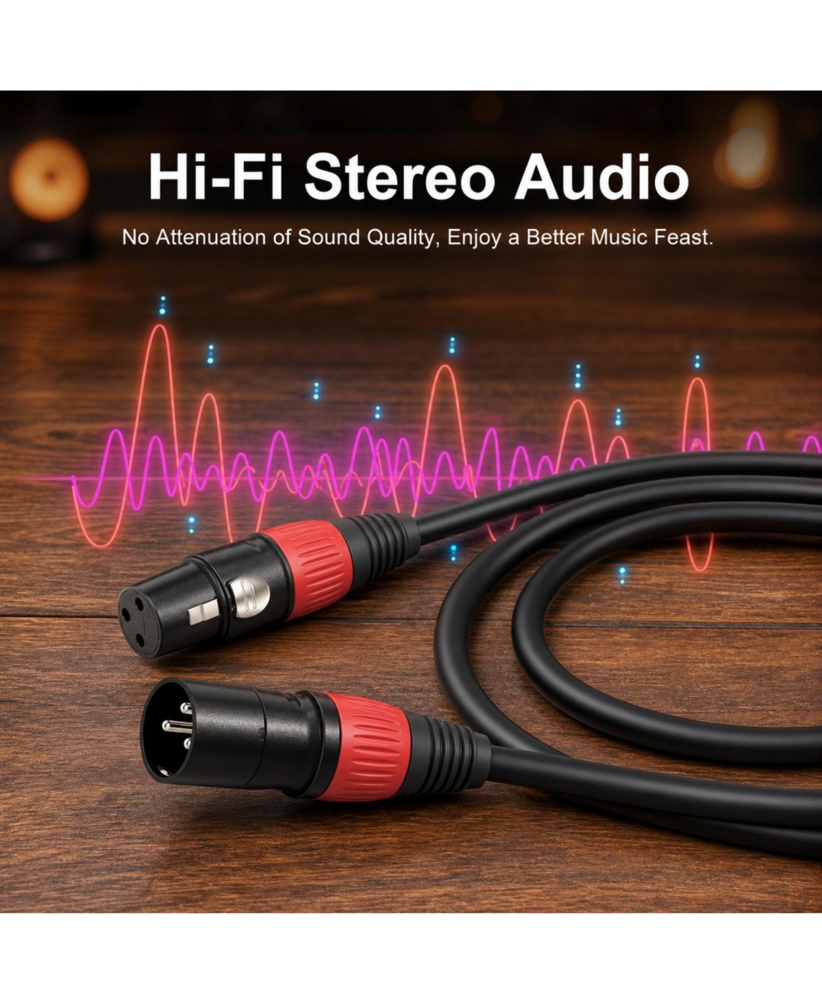 Lofree Balanced Oxygen-Free Copper Xlr Microphone Cables, 6-Pack, 25 ft.