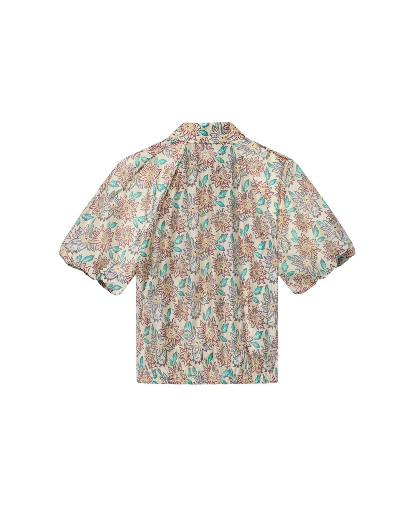 Женская рубашка Mint Velvet Floral-Print Puff-Sleeve, цвет: Бордовый — фото 5
