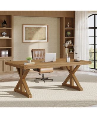 Solid Wood Executive Desk,63-Inch Home Office Computer Desk