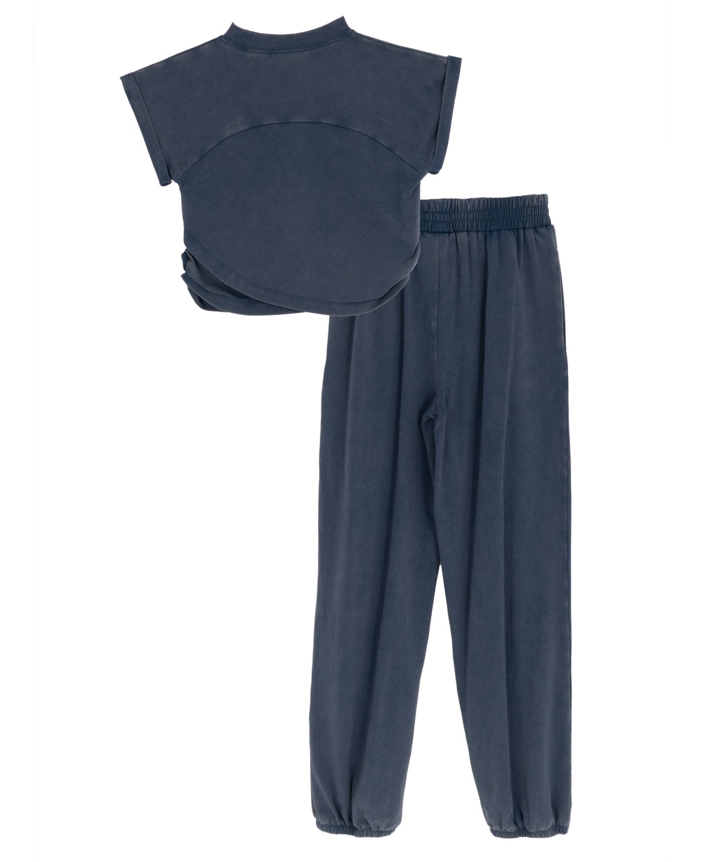 Комплект Tween Diva Washed Jersey Knit Long-Sleeve Top and Joggers, 2-Piece Set для девочек, цвет: Тёмно-синий — фото 5