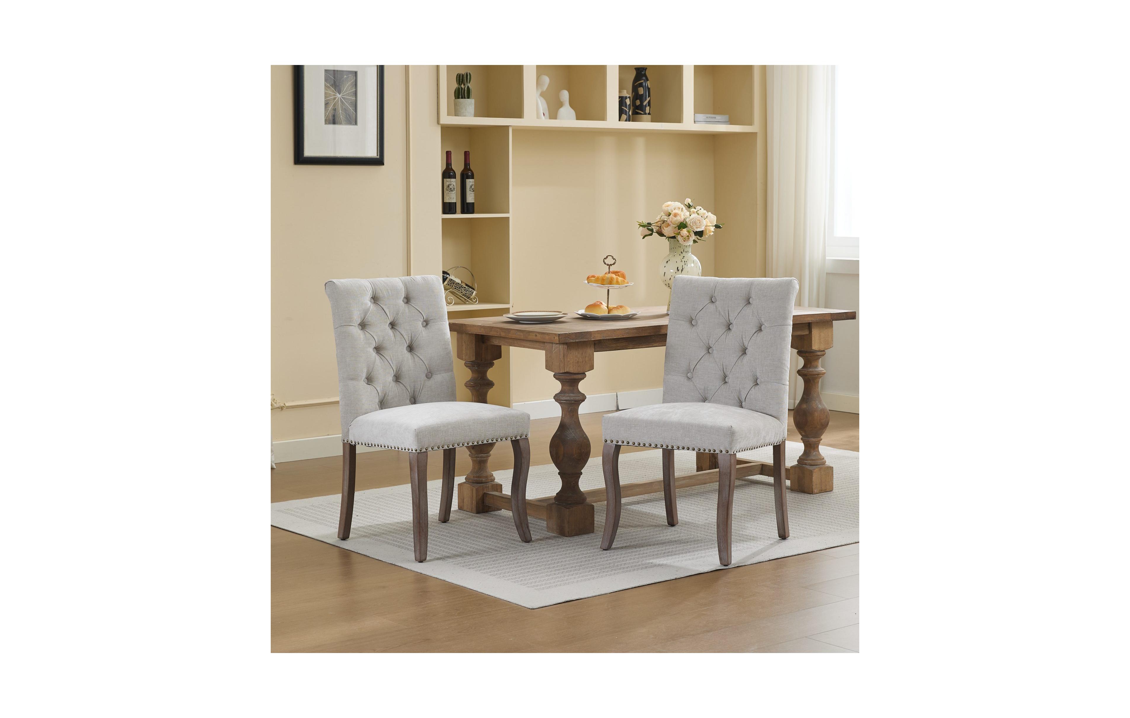 Flynama Upholstered Chenille Dining Chair Set of 2