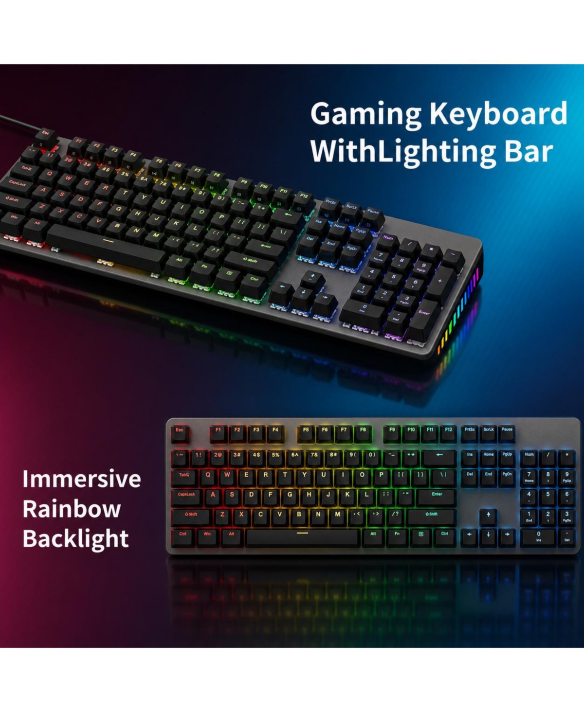 Lofree Wired Mechanical Gaming Keyboard Linear Red Switches Rgb Backlit