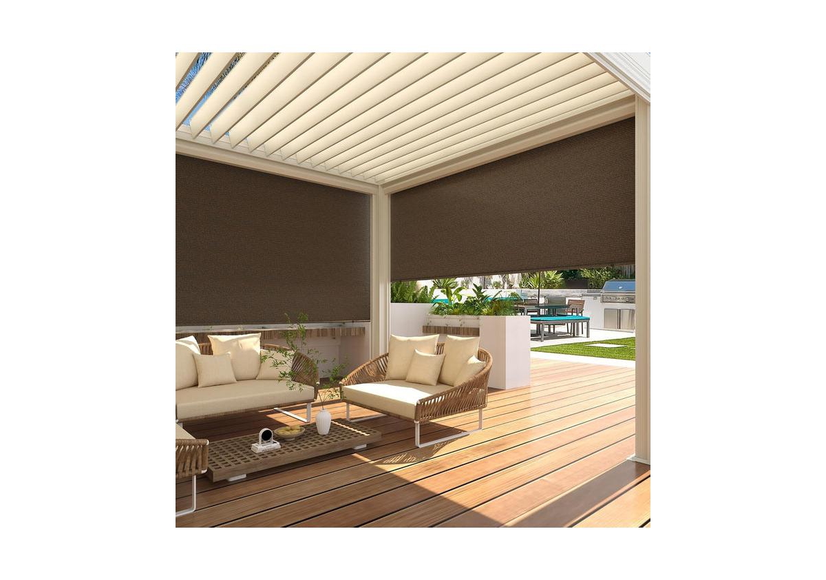 Aecojoy Outdoor Roller Shade, 10'(W) x8'(H) Sun Shade Cover Canopy