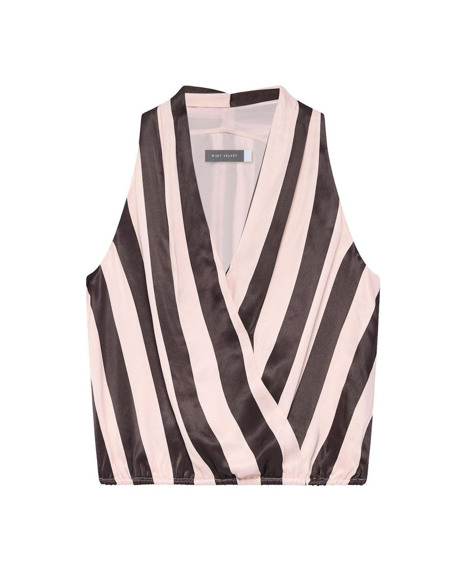 Women's Striped Halter Wrap Top