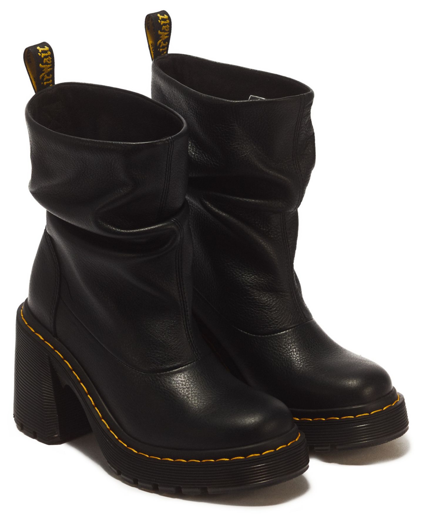 Женские ботинки Dr. Martens Kasey Lo Virginia Leather Pull-On Booties, цвет: Чёрный — фото 5
