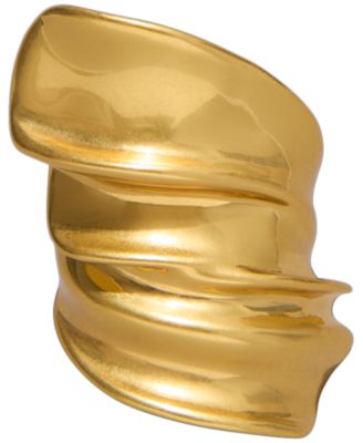 Gold-Plated Folded Metal Statement Ring