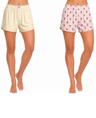 Women's Rayon Woven Poplin Pajama Shorts, 2-Pack