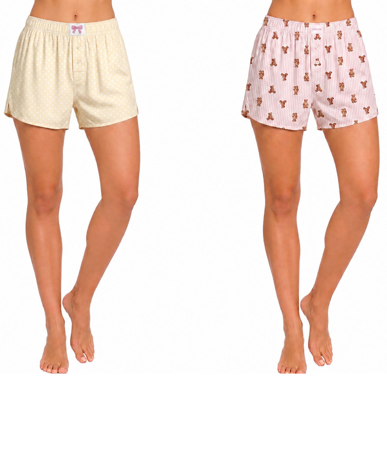 Women's Rayon Woven Poplin Pajama Shorts, 2-Pack