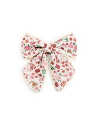 Little and Big Girl's Berry Floral Bow Clip