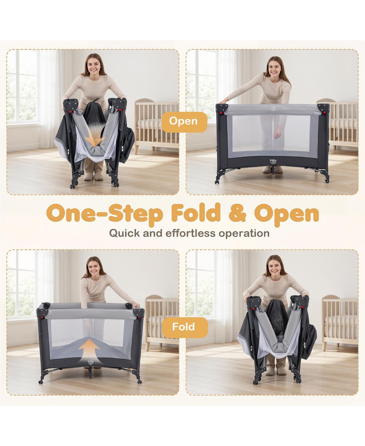 Baby Bassinet Bedside Crib with Changing Table Mattress Detachable Canopy Basket