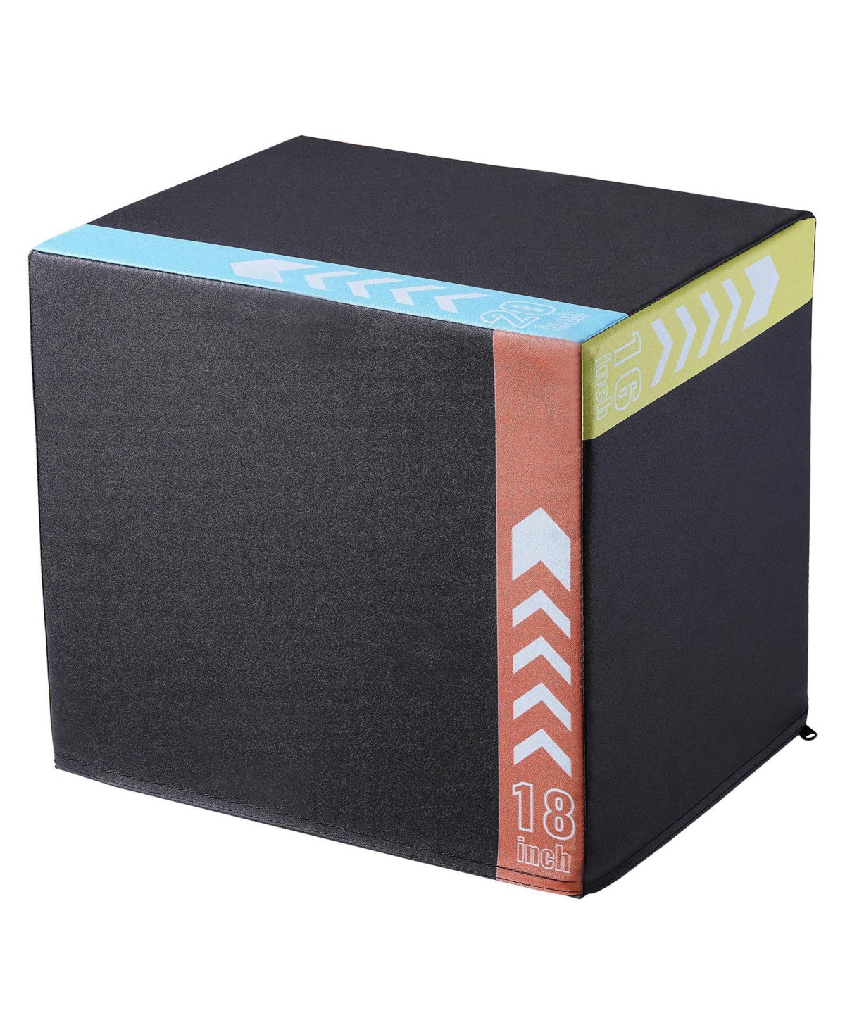 SHYTX201816Y4OISDV0 3-in-1 Plyometric Jump Box, 20 x 18 x 16 in. Cotton Plyo Box, Platform & Jumping Agility Box, Black