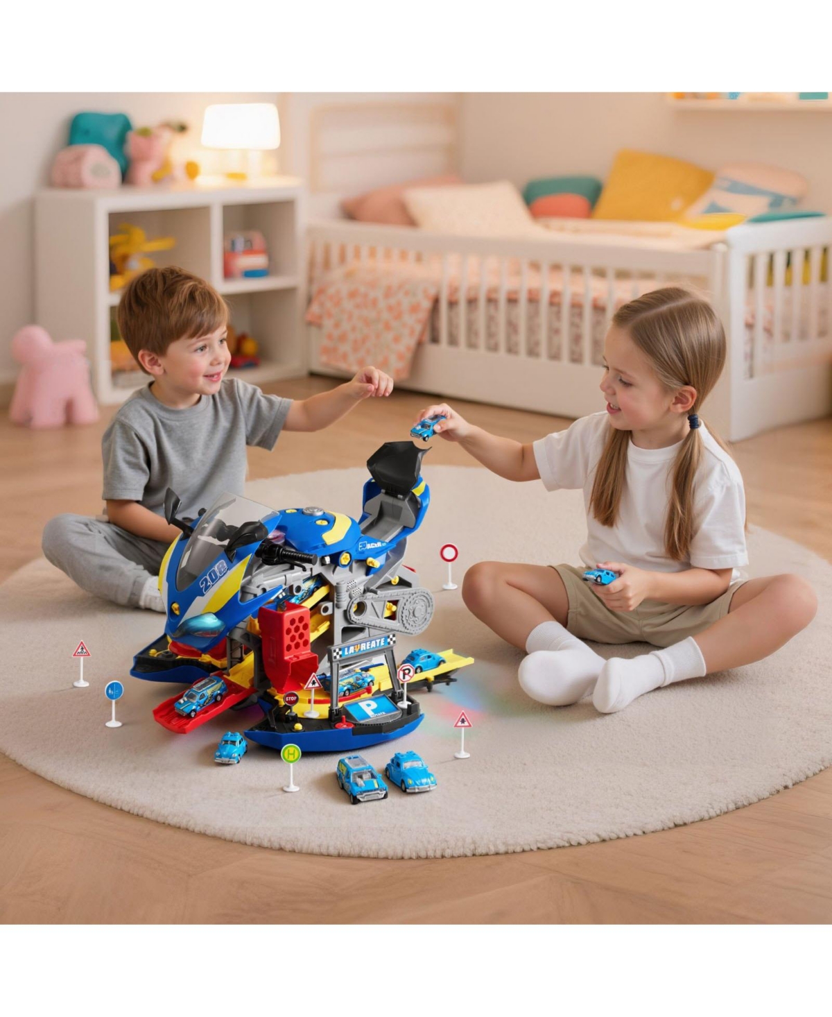 Slickblue Motorcycle Engine Lights-and-Sounds 25-Piece Tool Set Toy, Ages 3+