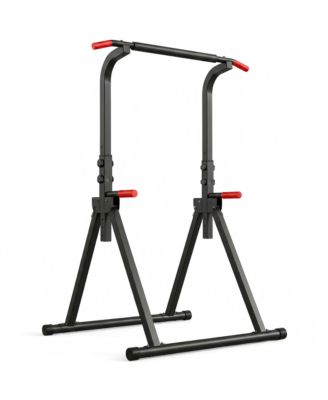 Foldable Power Tower Dip Station with Pull Up Bar, 6-Level Height Adjustable, 440 lb Capacity