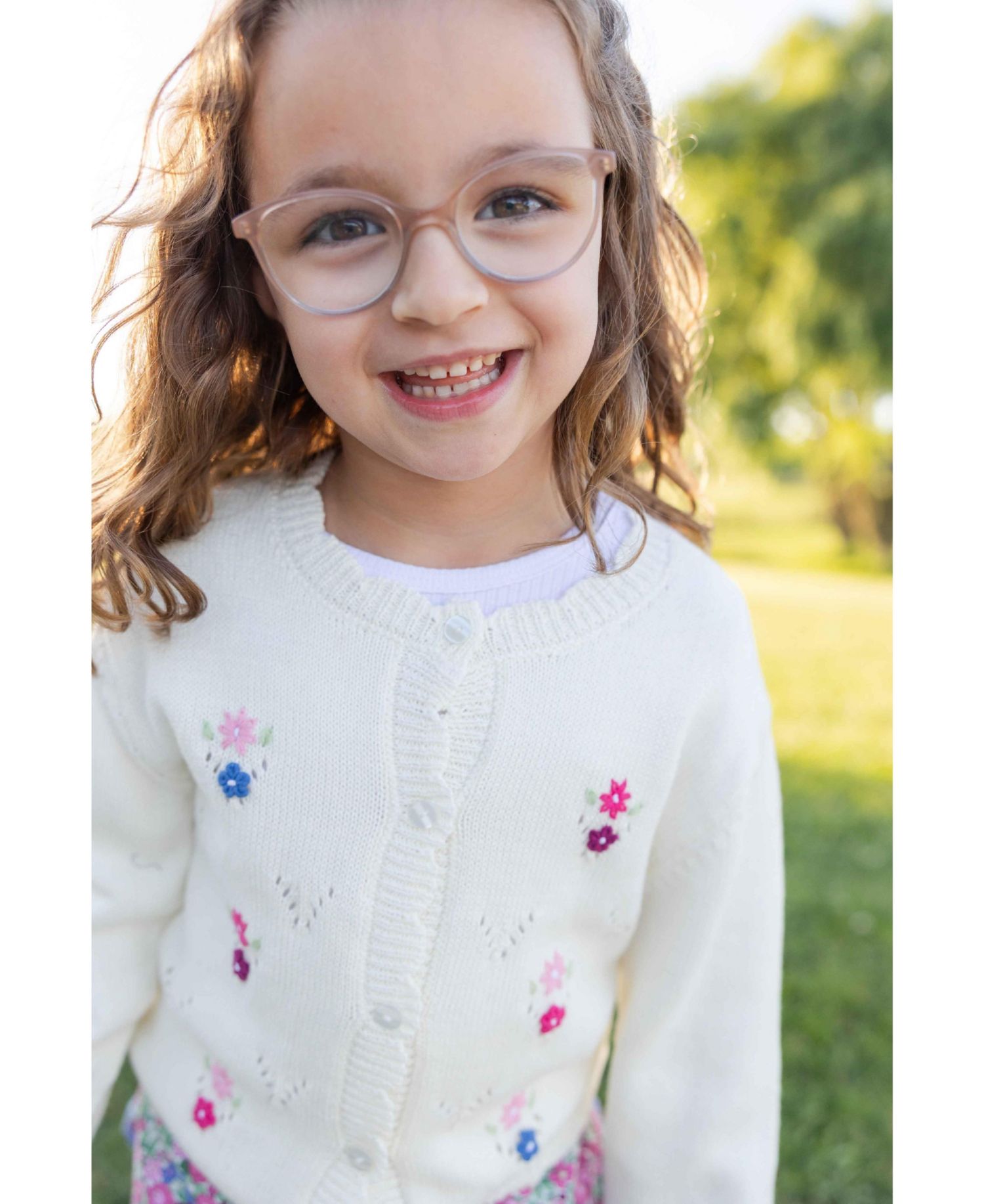 Baby Girl 12M-24M Sweater with Hand Embroidered Flowers