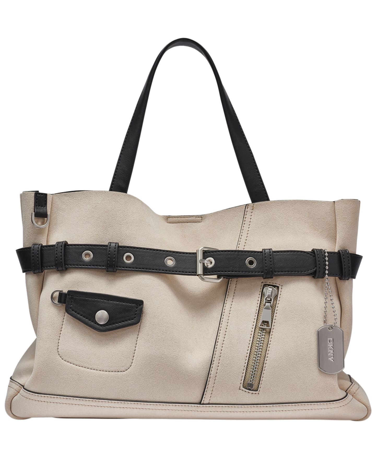 Женская сумка DKNY Bryar Tailored Laptop Compatible Large Satchel Handbag, цвет: Светлый серо-коричневый — фото 1