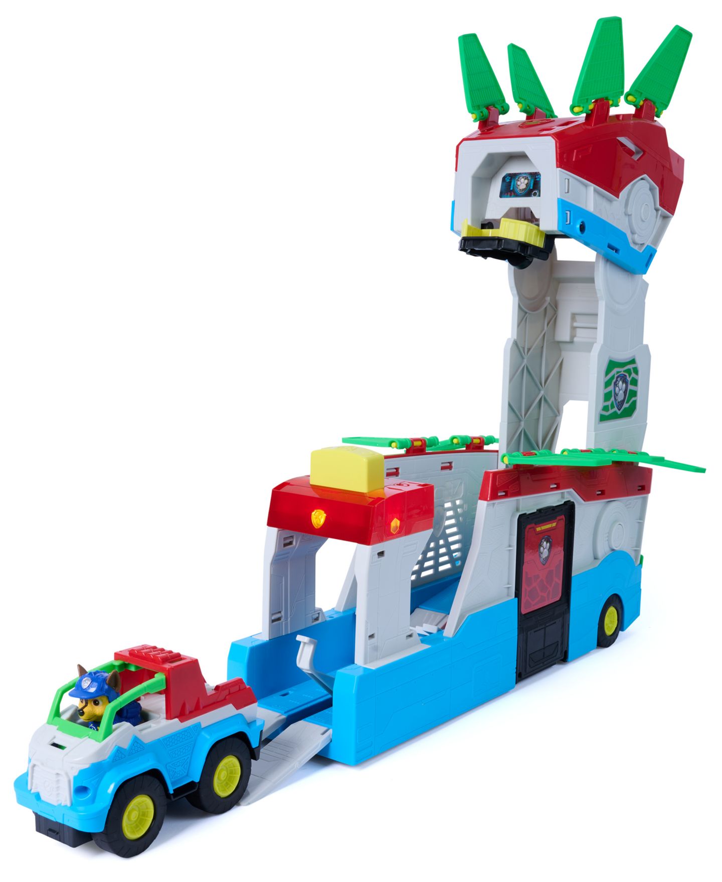 Детский игровой набор Paw Patrol Chase Dino Movie 2-in-1 Transforming Playset with Vehicles, Ages 3+ — фото 1