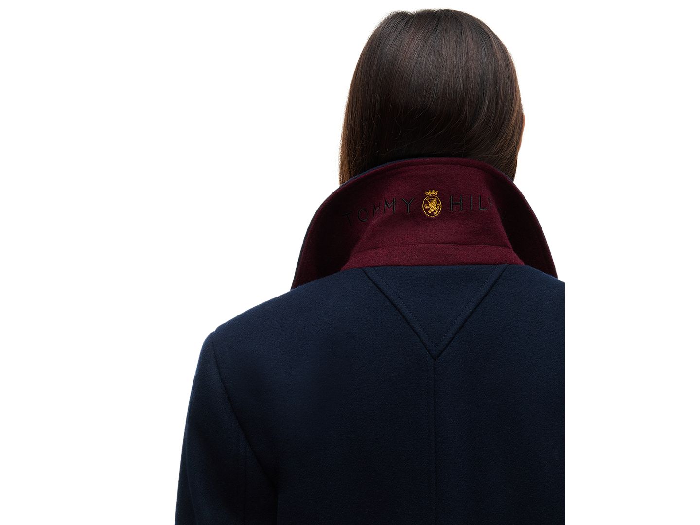 Женское пальто Tommy Hilfiger American Icons Double-Breasted Wool-Blend Peacoat, цвет: Тёмный синий — фото 6