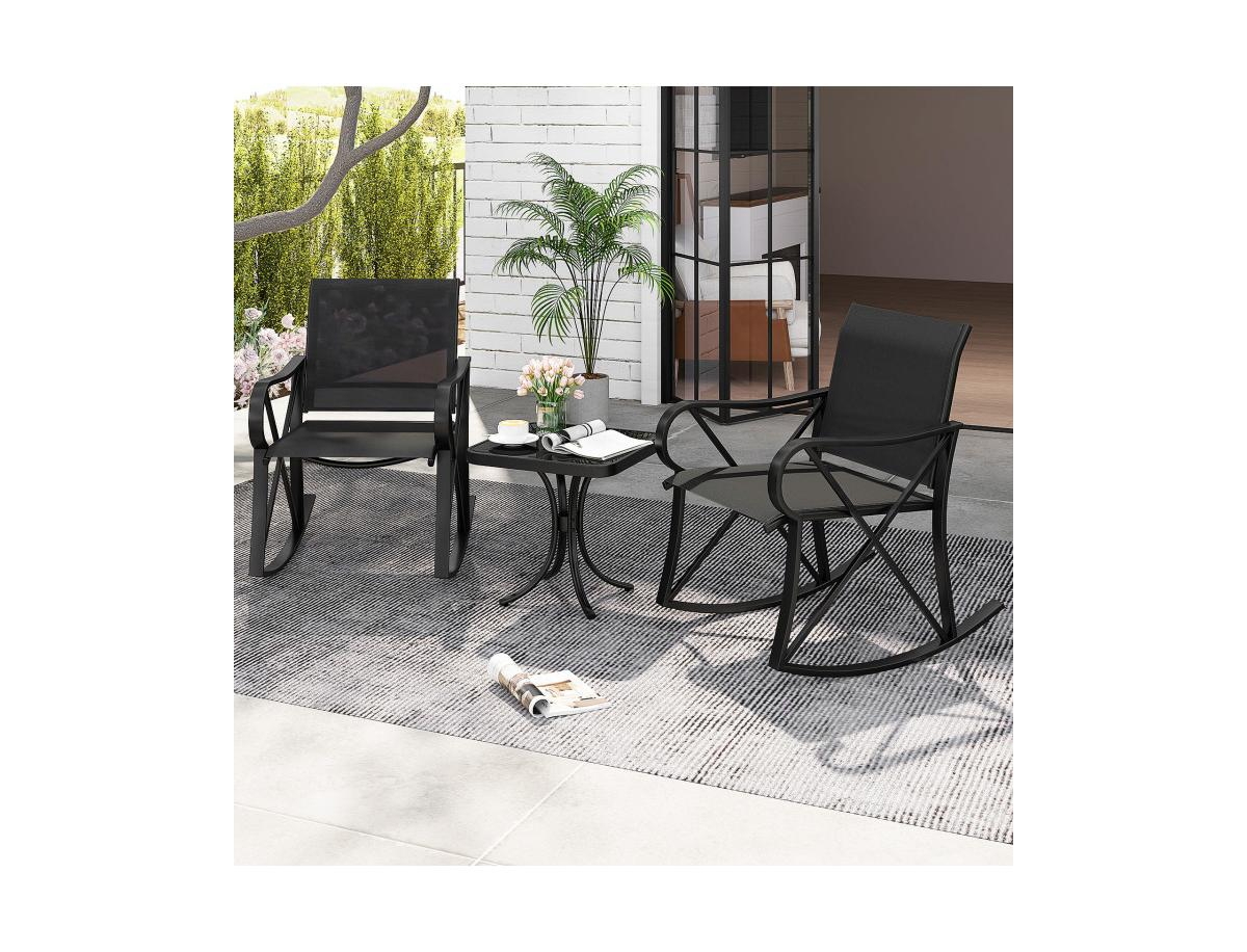 Boyel Living Patio Rocking Set with Smooth Motion Outdoor Rocker Chair Bistro