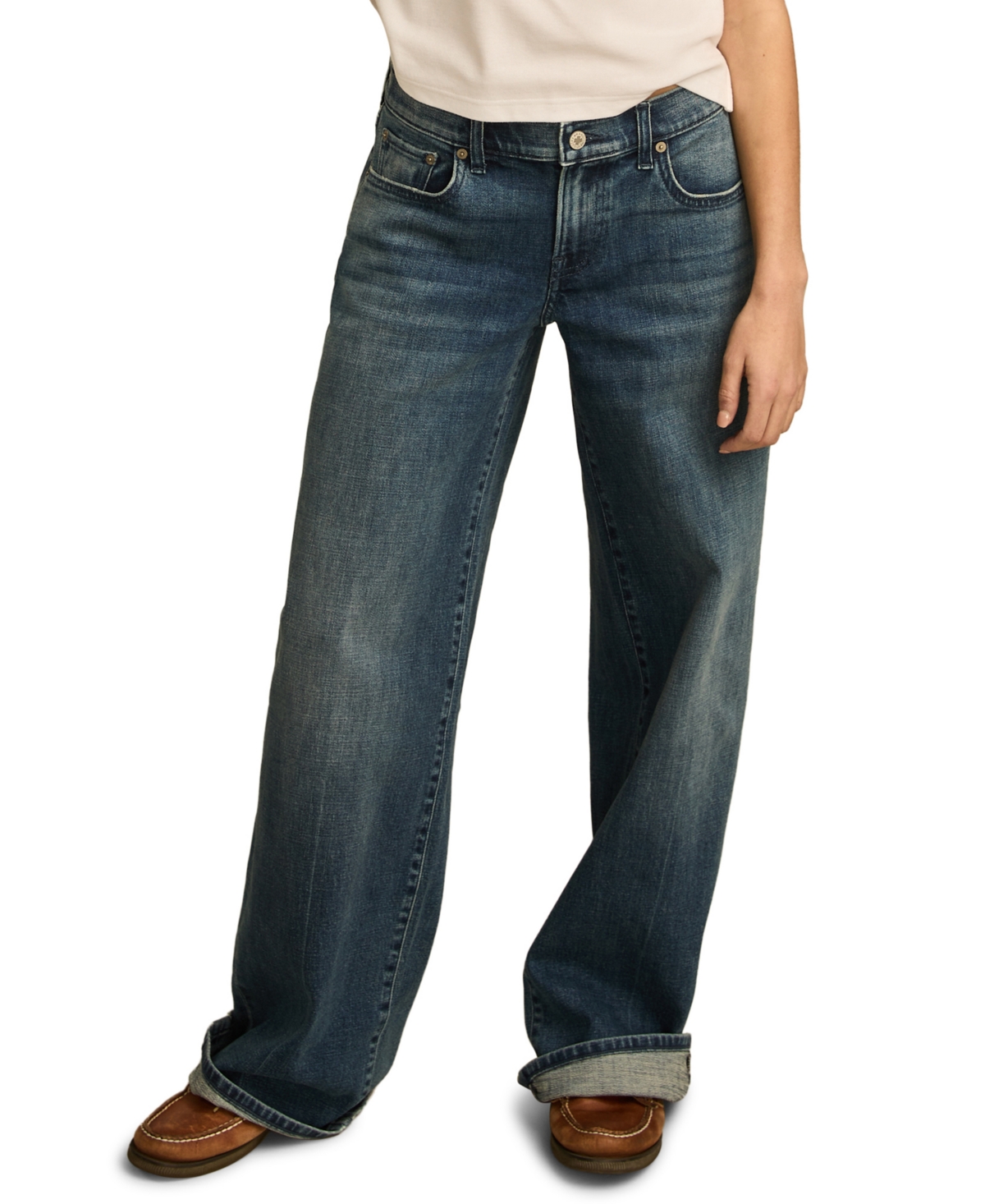 Lucky Brand Women's Sweet Mid Rise Wide-leg Jeans In Set It Free Wash