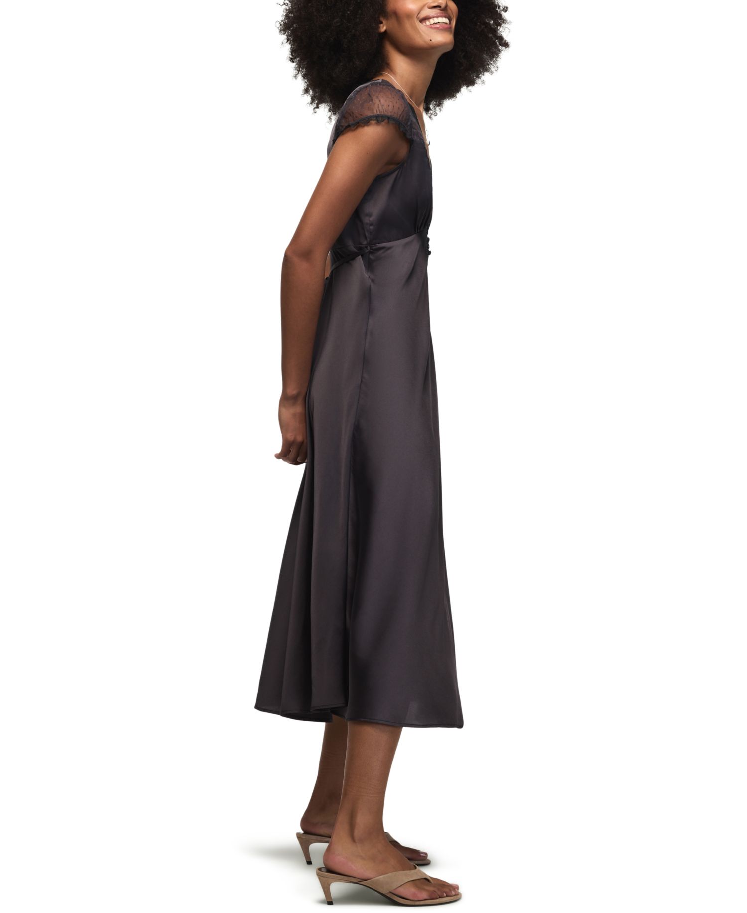 Women's Simone Lace V-Neck Short-Sleeve Maxi Dress