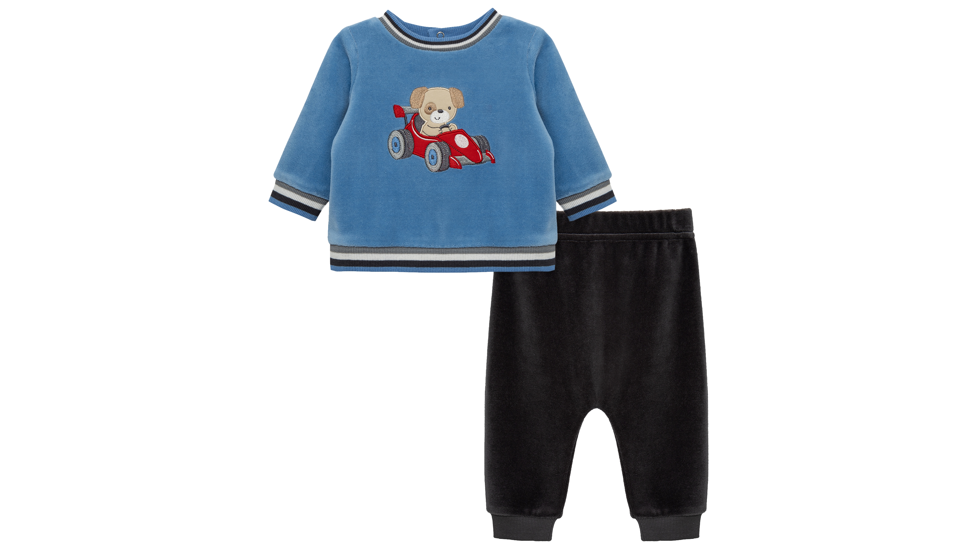 Little Me Baby Boys' Racing Puppy Graphic Sweatshirt and Pants, 2-Piece Set