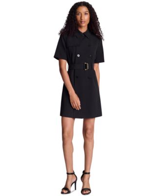 Women's Short-Sleeve Trench Mini Dress