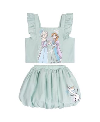 Little Girls Sleeveless 2-Piece Tank Top and Bubble Skort Set