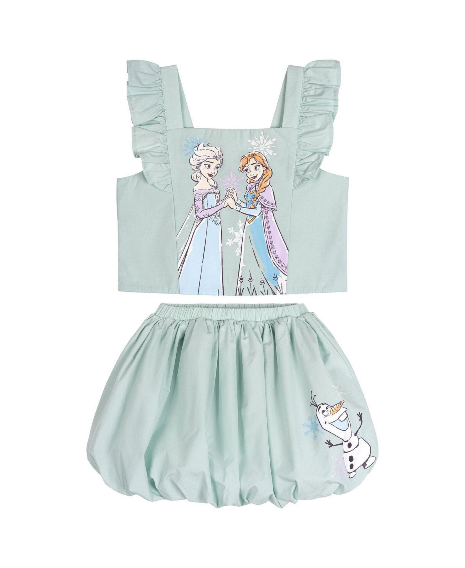 Little Girls Sleeveless 2-Piece Tank Top and Bubble Skort Set