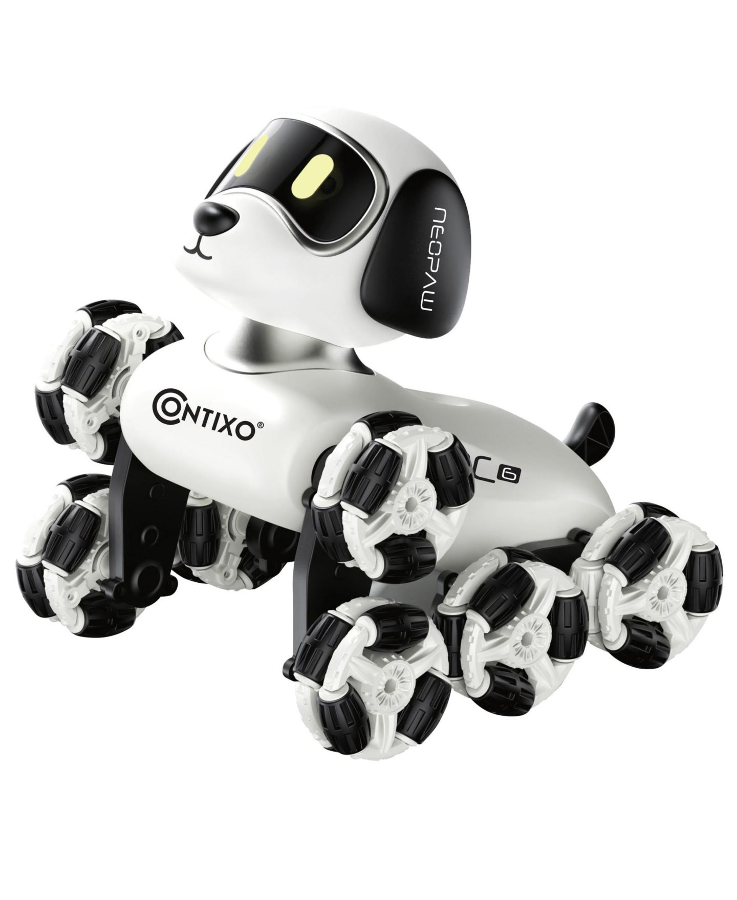 Детская игрушка Contixo RC6 NeoPaw 8-Wheel LED RC Robot Dog with Sounds, цвет: Белый / Чёрный — фото 5
